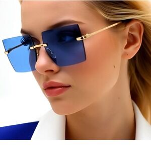BIG OVERSIZED Jackie Women Sunglasses Flat Top Square Trendy Designer Shades New